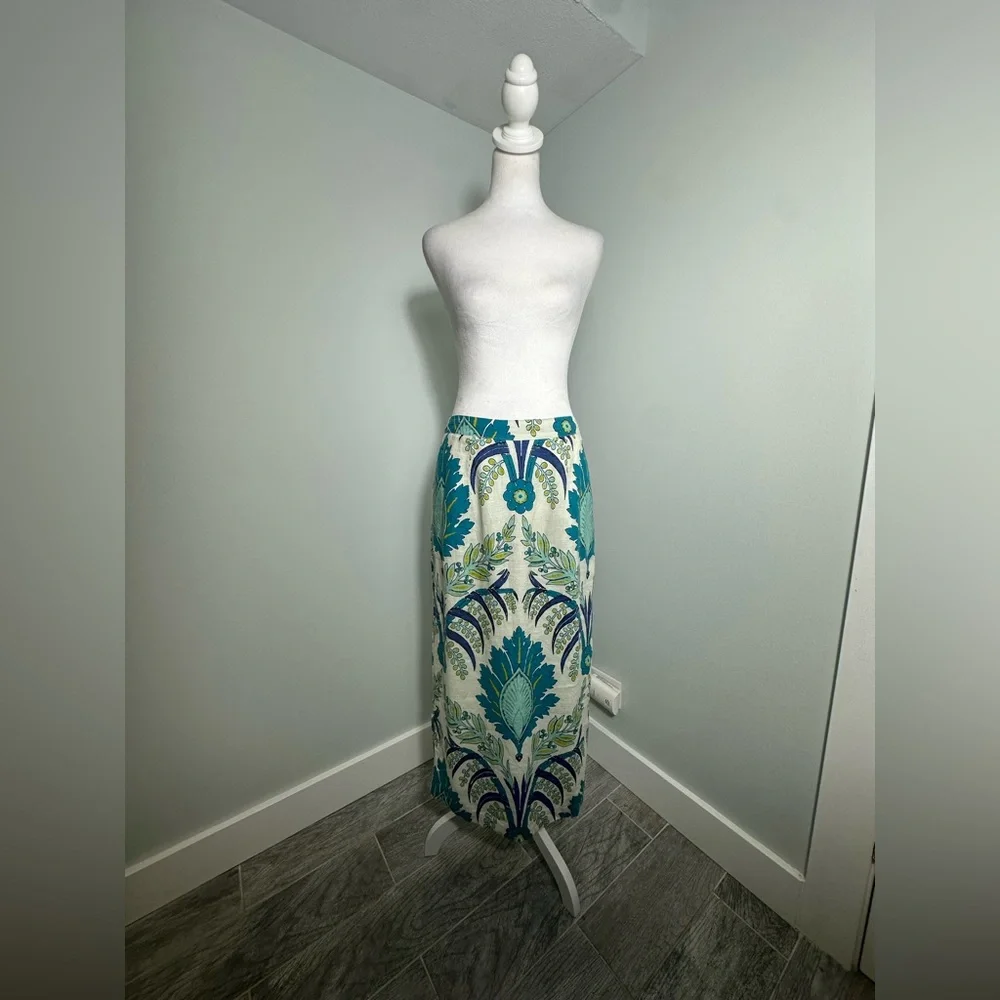 Sundance Linen Paisley Cottagecore Midi Skirt Size 10 - Picture 4 of 14